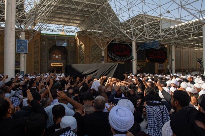 مراسيم تشييع عقيلة السيد السيستاني في النجف الأشرف