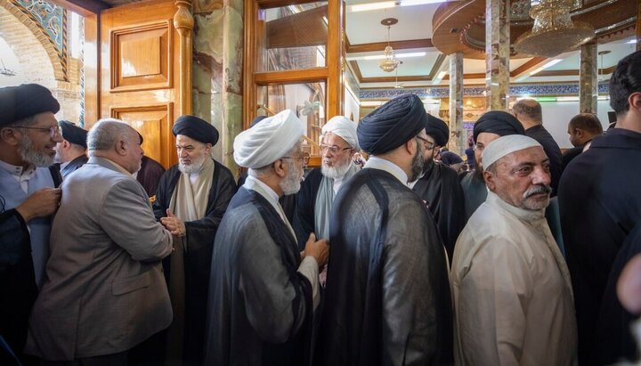 تقرير مصور/ حضور واسع في تشييع عقيلة المرجع الأعلى السيستاني في حرم أمير المؤمنين