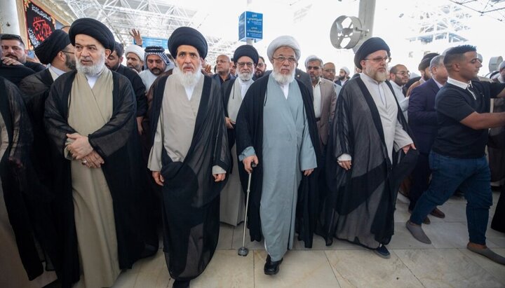 تقرير مصور/ حضور واسع في تشييع عقيلة المرجع الأعلى السيستاني في حرم أمير المؤمنين