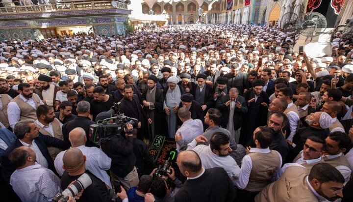 تقرير مصور/ حضور واسع في تشييع عقيلة المرجع الأعلى السيستاني في حرم أمير المؤمنين