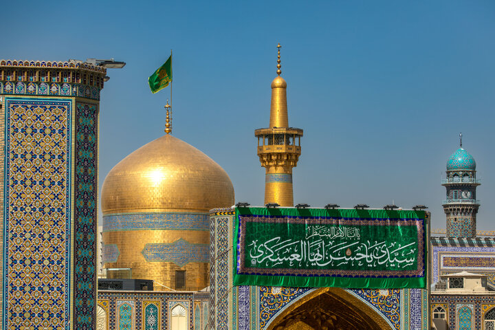 Photos: Celebratory banners, inscriptions installed at Razavi Shrine on Imam Hasan al-Askari birth anniversary