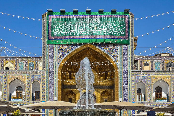 Photos: Celebratory banners, inscriptions installed at Razavi Shrine on Imam Hasan al-Askari birth anniversary