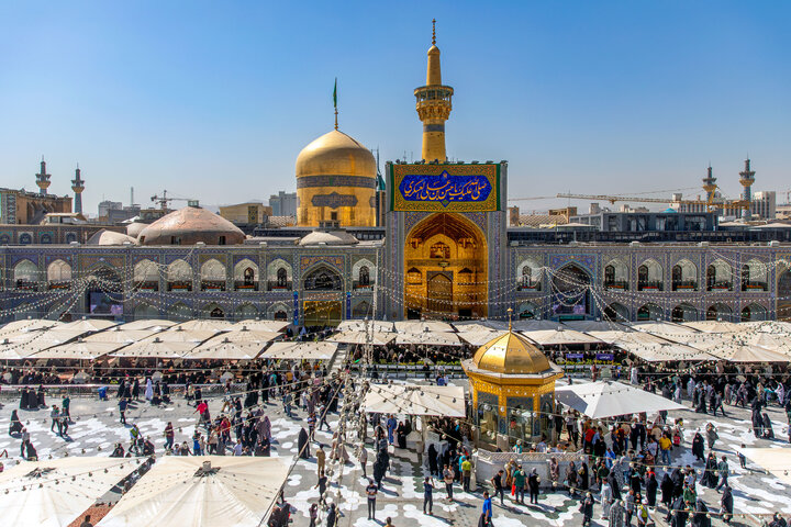 Photos: Celebratory banners, inscriptions installed at Razavi Shrine on Imam Hasan al-Askari birth anniversary