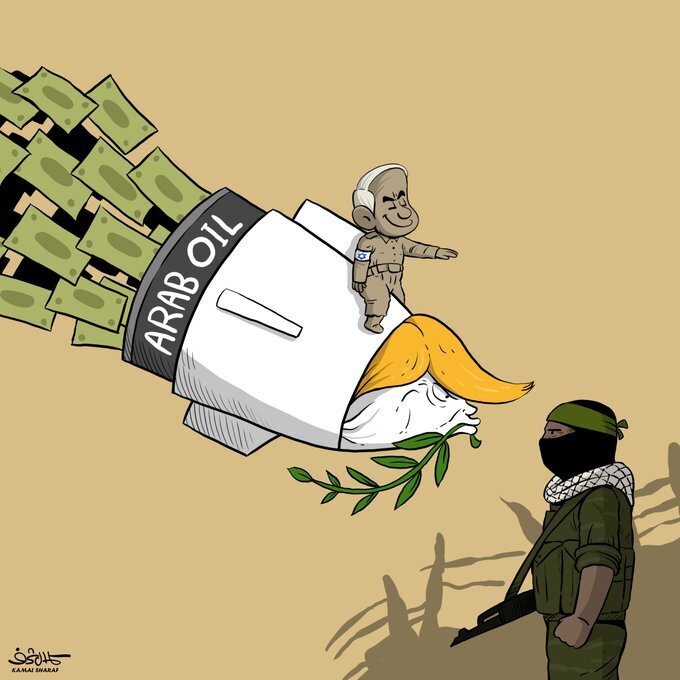 Karikatura | Ərəblər Trampın planını dəstəkləyir
