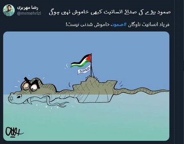 تصویری رپورٹ | "صمود" کاروان کے حمایت میں شائع ہونے والے خاکے اور پوسٹرز