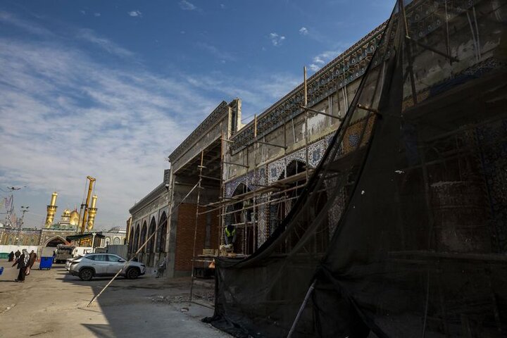 نسب إنجاز متقدمة في مشروع صحن باب القبلة الكبير وسردابه بالعتبة العباسية المقدسة