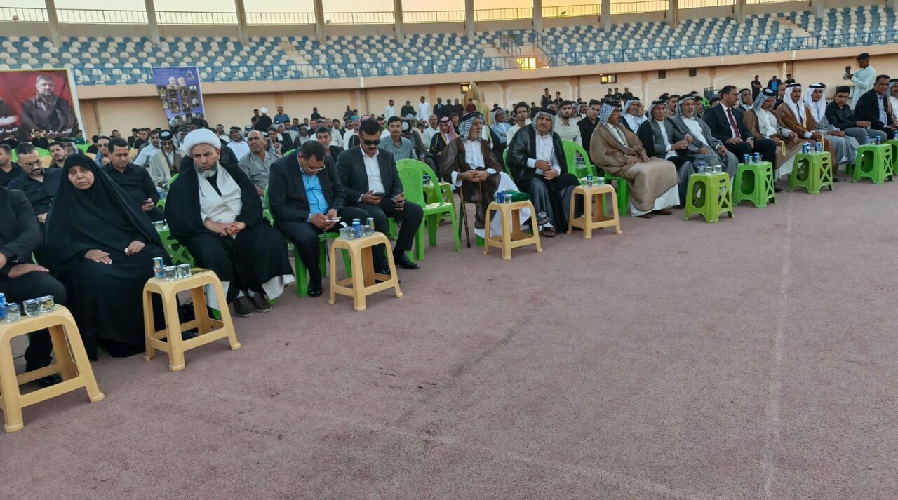 برگزاری نخستین سالگرد شهادت سید حسن نصرالله و سید هاشم صفی‌الدین در استان بابل عراق + تصاویر