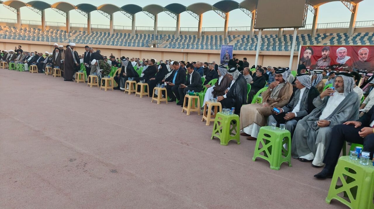برگزاری نخستین سالگرد شهادت سید حسن نصرالله و سید هاشم صفیالدین در استان بابل عراق + تصاویر