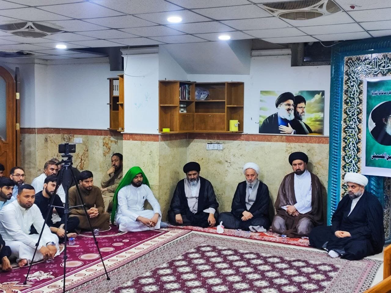 برگزاری مراسم نخستین سالگرد شهادت شهید سید حسن نصرالله در نجف + تصاویر