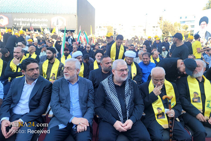 مراسم بزرگداشت اولین سالگرد شهادت سیدحسن نصرالله در ضاحیه بیروت