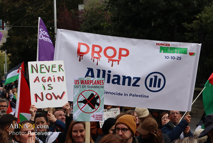 تجمعات گسترده حامیان فلسطین در فرانسه و ایرلند علیه جنایات رژیم صهیونیستی