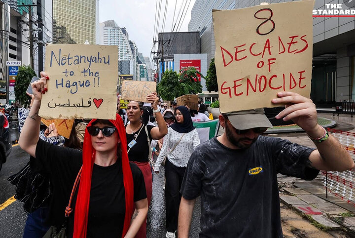 تجمعات گسترده حامیان فلسطین در تایلند علیه جنایات رژیم صهیونیستی