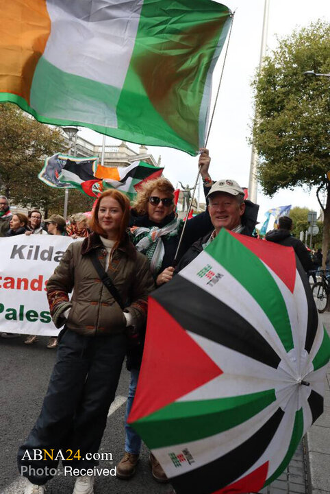 Informe fotográfico | Amplias manifestaciones pro-Palestina en Francia e Irlanda contra los crímenes del régimen israelí