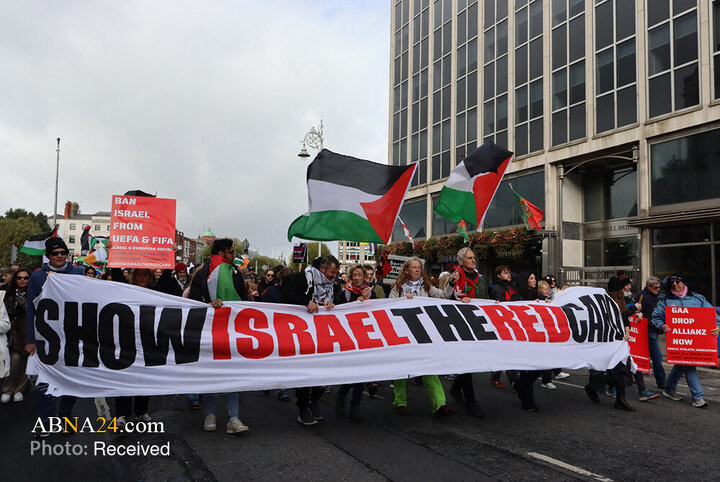 Informe fotográfico | Amplias manifestaciones pro-Palestina en Francia e Irlanda contra los crímenes del régimen israelí