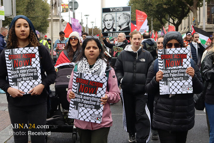 Informe fotográfico | Amplias manifestaciones pro-Palestina en Francia e Irlanda contra los crímenes del régimen israelí