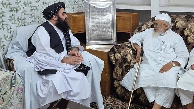 دارالعلوم دیوبند میں افغان وزیر مولانا امیر خان متقی کا پر جوش استقبال، ارشد مدنی سے کی ملاقات