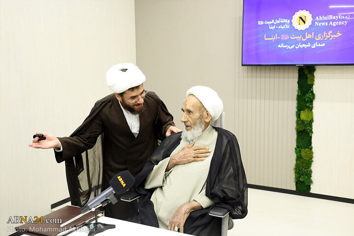 Informe fotográfico |  El miembro de la Asamblea de Expertos, **Ayatollah Beheshti**, realiza una visita oficial a la Agencia de Noticias Abná