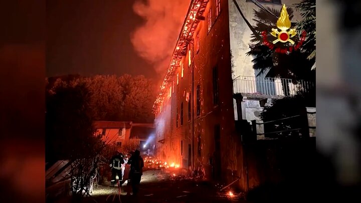 صومعۀ تاریخی ایتالیا بر اثر آتش‌سوزی ویران شد