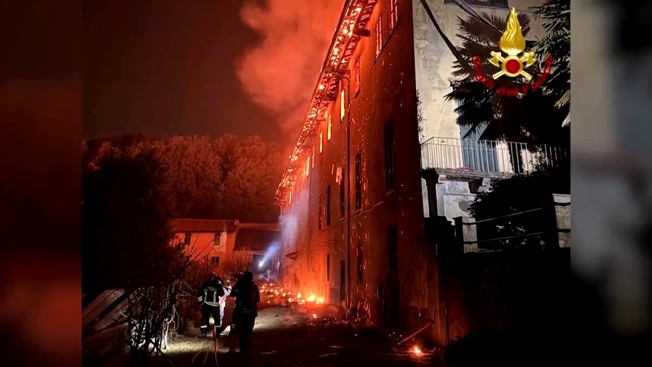 صومعۀ تاریخی ایتالیا بر اثر آتش‌سوزی ویران شد