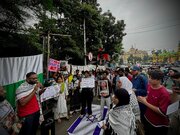 تصویری خبر |ہندوستان کے شہر کلکتہ میں اسرائیلی مظلام کے خلاف جوانوں کا احتجاجی مظاہرہ