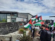 Photos: Protest at Rocket Lab HQ in New Zealand collaborating with Israel; Palestine solidarity activists demand accountability