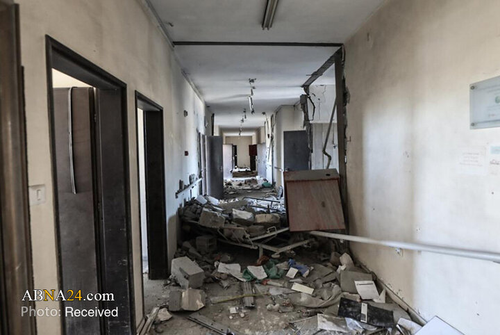 ویرانی گسترده در بیمارستان الوفاء پس از عقب‌نشینی نظامیان صهیونیست از غزه