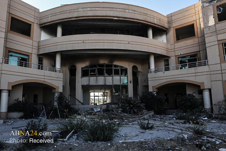 ویرانی گسترده در بیمارستان الوفاء پس از عقب‌نشینی نظامیان صهیونیست از غزه