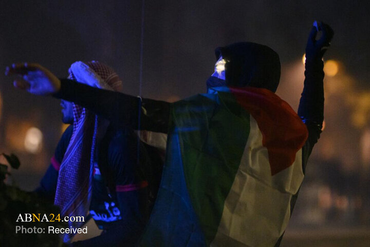 درگیری حامیان فلسطین با پلیس پیش از برگزاری مسابقه فوتبال اسرائیل با ایتالیا