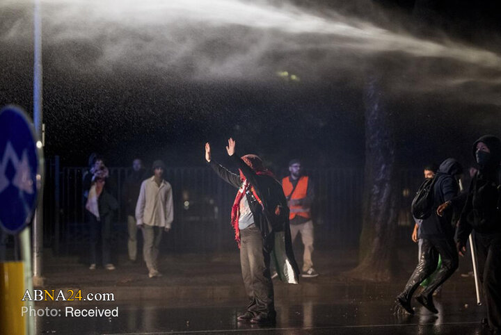 درگیری حامیان فلسطین با پلیس پیش از برگزاری مسابقه فوتبال اسرائیل با ایتالیا