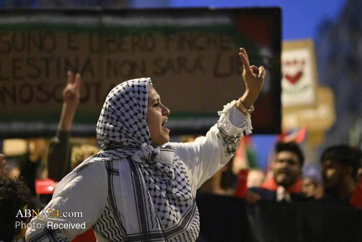 درگیری حامیان فلسطین با پلیس پیش از برگزاری مسابقه فوتبال اسرائیل با ایتالیا