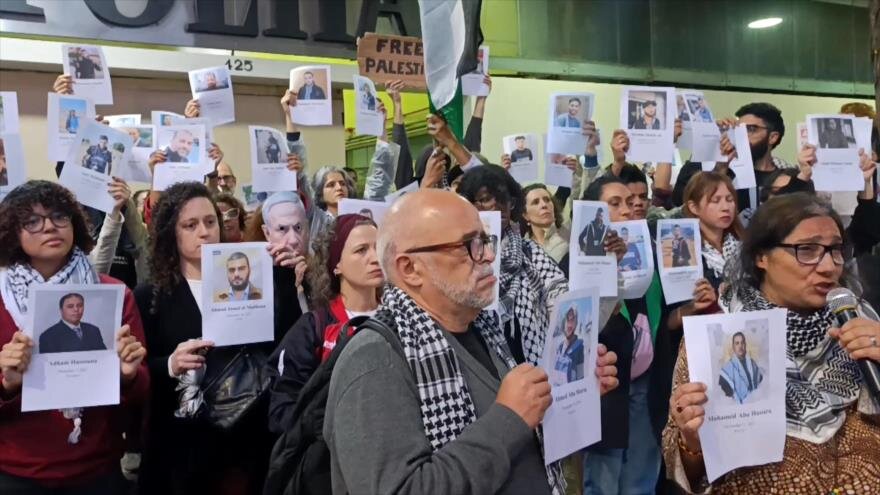 Ativistas brasileiros denunciam a cumplicidade de corporações no genocídio em Gaza