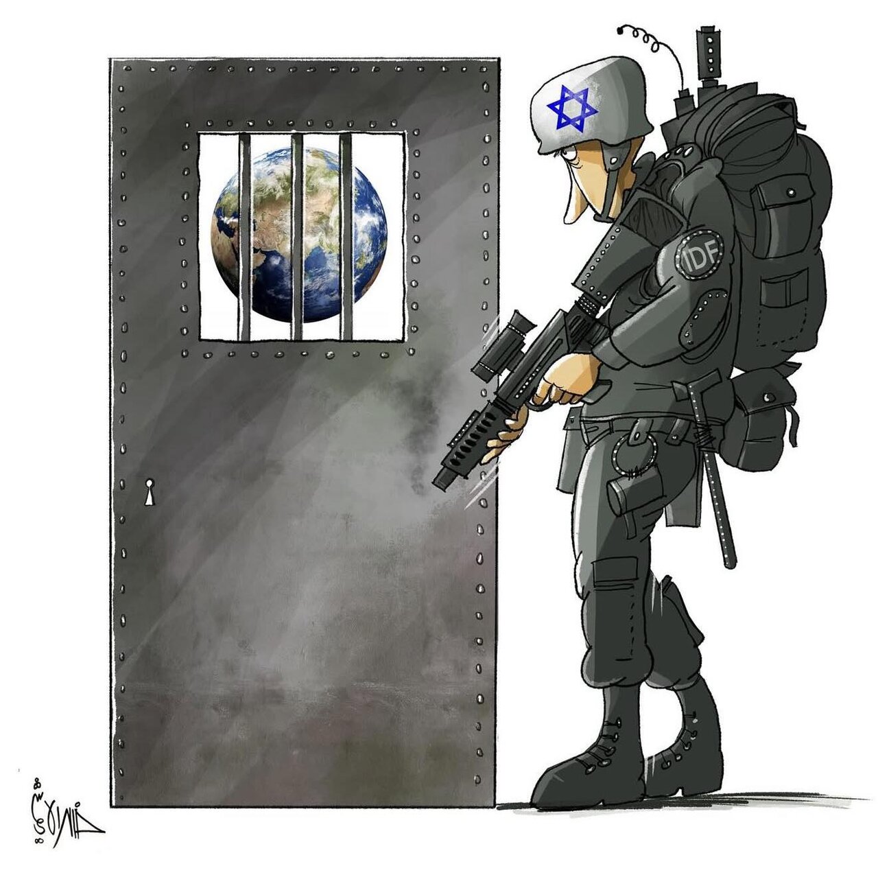 Cartoon: Isolation and siege…who imprisoning who