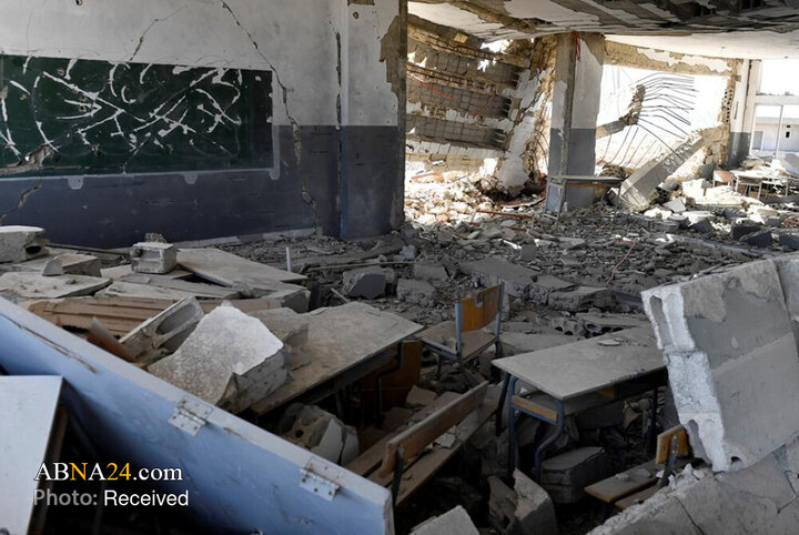 عکس خبری | حمله رژیم صهیونیستی به دبیرستان "محمد فلحه" در میس الجبل لبنان