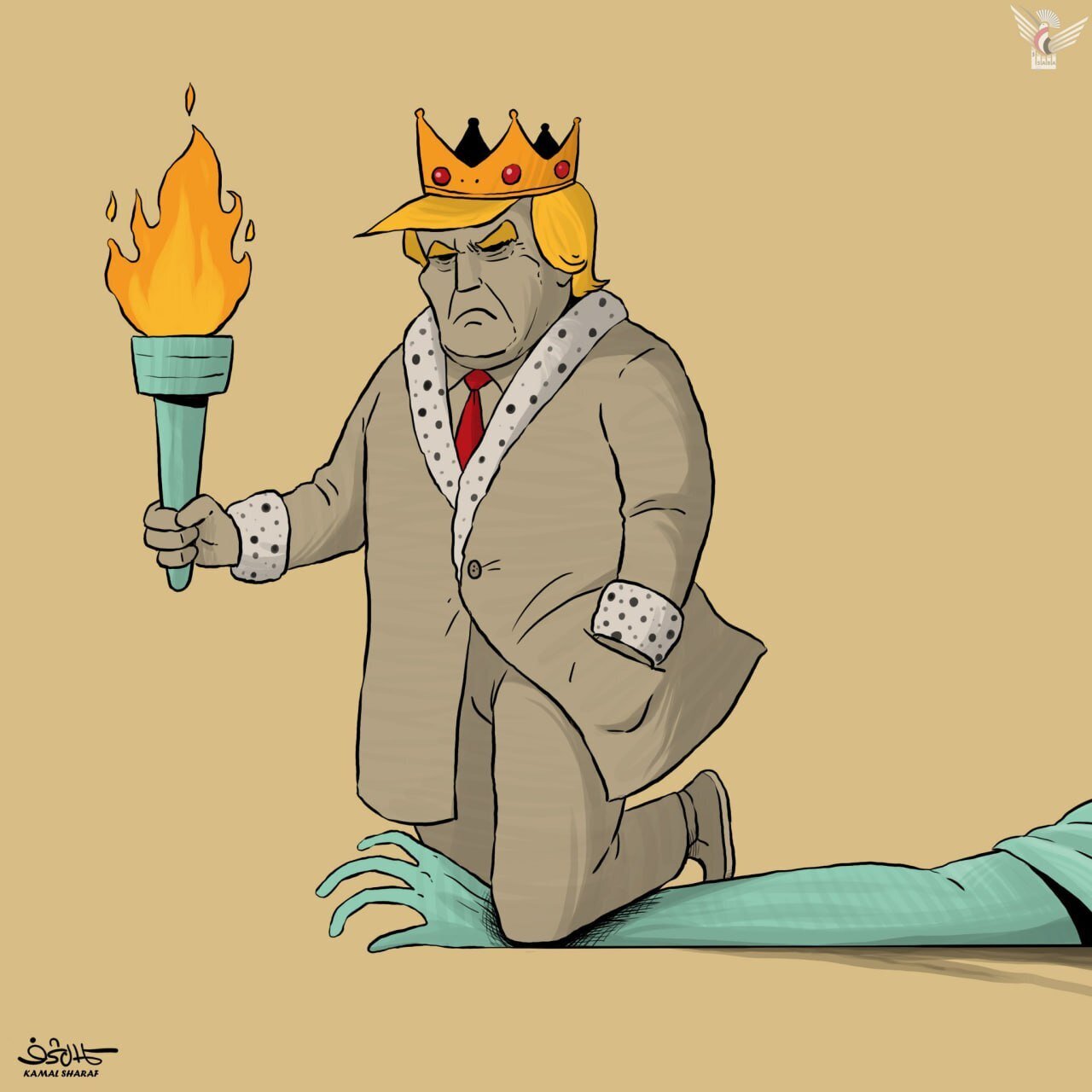 Cartoon: Protest "No Kings" in United States Against Trump Administration