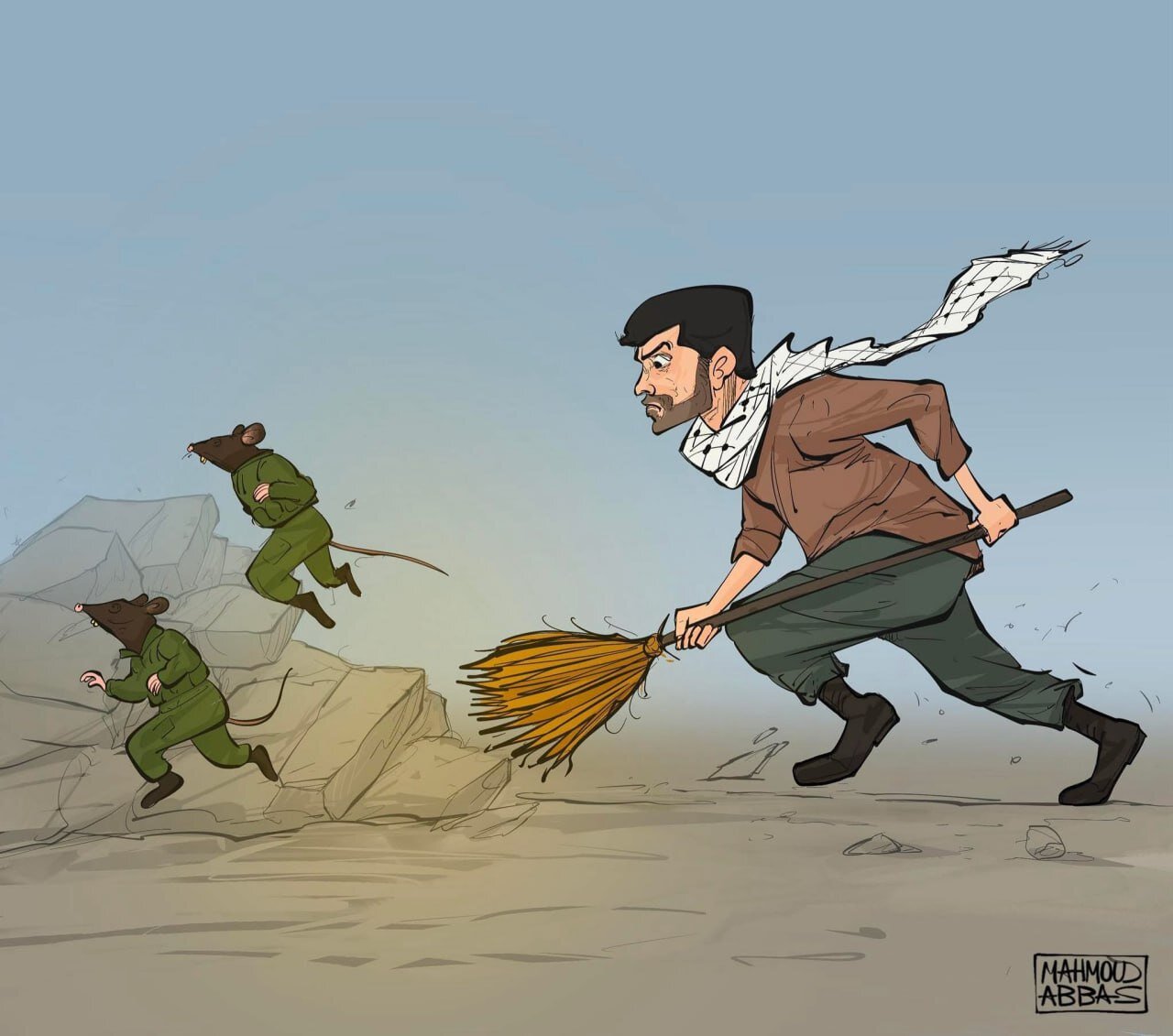 كاريكاتير / المقاومة "تنظف" غزة