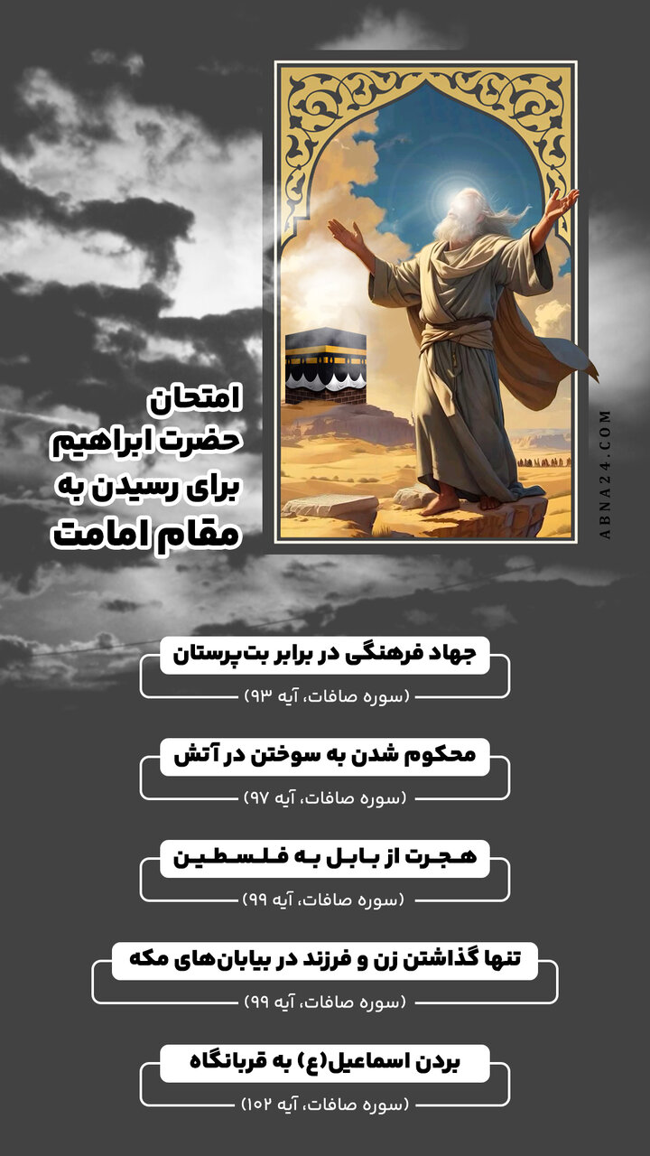 اینفوگرافی | امتحان حضرت ابراهیم(ع) برای رسیدن به مقام امامت