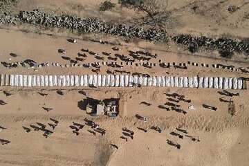 Labarai Cikin Hotuna Na Yadda Aka Binne Shahidai 54 A Gaza A Ƙabarin Bai Ɗaya