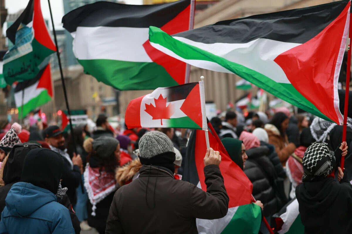 Pro-Palestinian activists in Canada protest arms sales to Israel