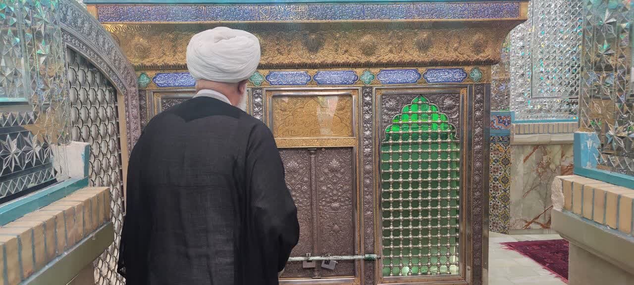 عیادت آیت الله رشاد از روحانی مضروب در امامزاده یحیی + عکس