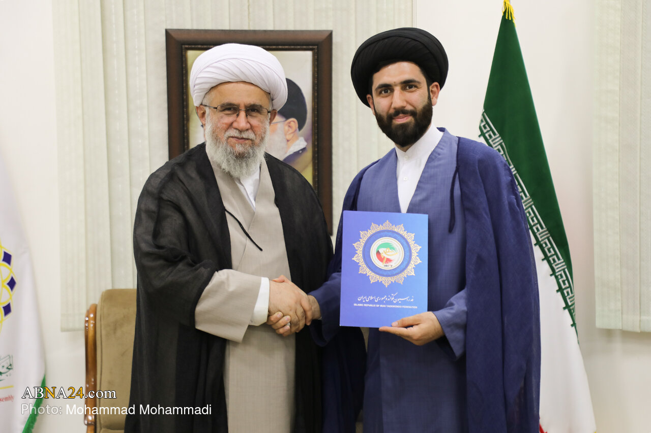 دیدار قهرمان مسابقات بین‌المللی تکواندو با آیت‌الله رمضانی