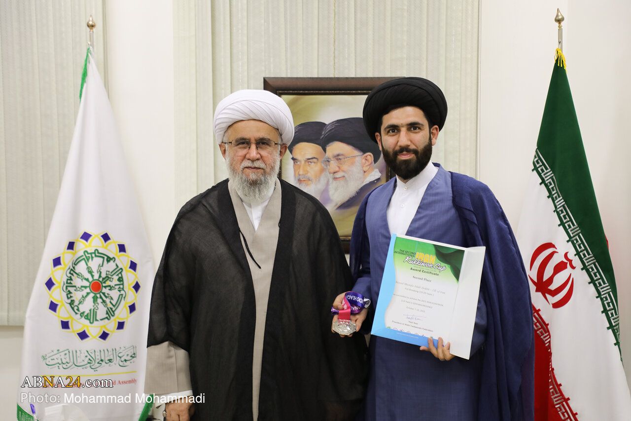 دیدار قهرمان مسابقات بینالمللی تکواندو با آیتالله رمضانی