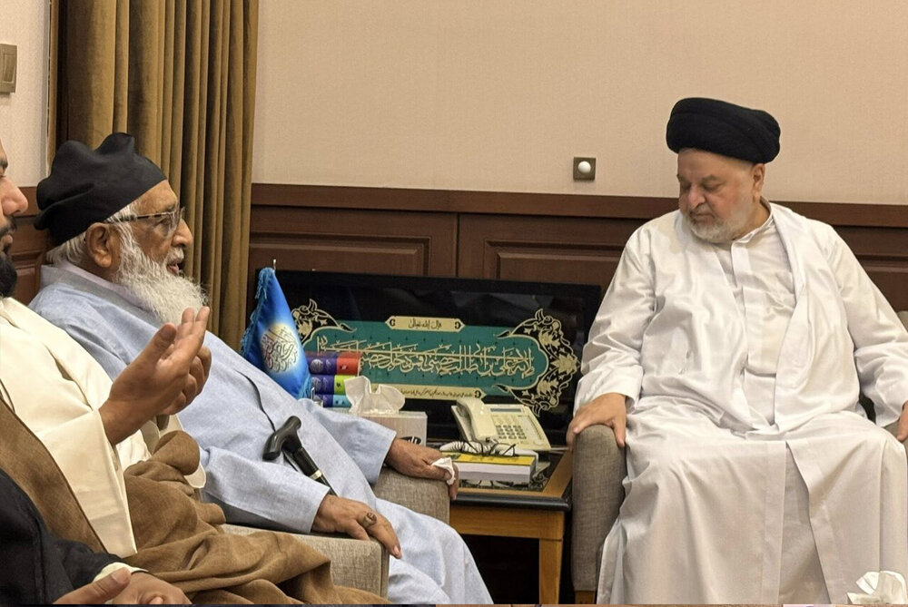 عکس خبری | دیدار رئیس مدارس شیعه پاکستان با نماینده آیتالله سیستانی در قم