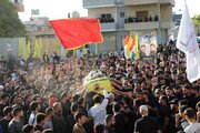 حزب الله وجماهير المقاومة يشيعون أحد شهداء المقاومة على طريق القدس في بلدة القليلة اللبنانية