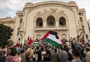 تیونس میں اسرائیلی جیلوں میں فلسطینی قیدیوں پر تشدد کے خلاف احتجاج