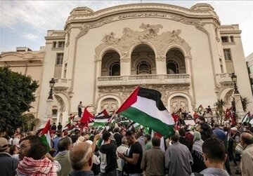 تیونس میں اسرائیلی جیلوں میں فلسطینی قیدیوں پر تشدد کے خلاف احتجاج