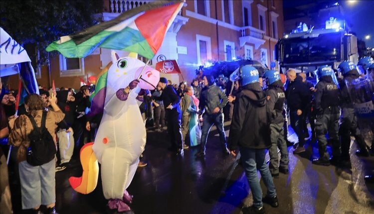Italian police violently suppress massive pro-Palestine demonstration in Rome