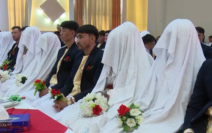 ویدیو | مراسم ازدواج دسته‌جمعی ۶۶ زوج شیعه در کابل