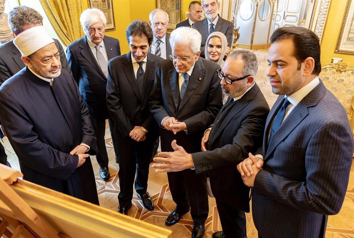 کنفرانس جهانی صلح در ایتالیا برگزار شد/ دیدار رئیس الازهر با رئیس‌جمهور میزبان + تصاویر