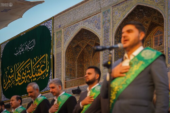 تقرير مصور/ خدم العتبة العلوية يشاركون في حفل ذكرى ولادة السيدة "زينب" (ع) في صحن أمير المؤمنين(ع)