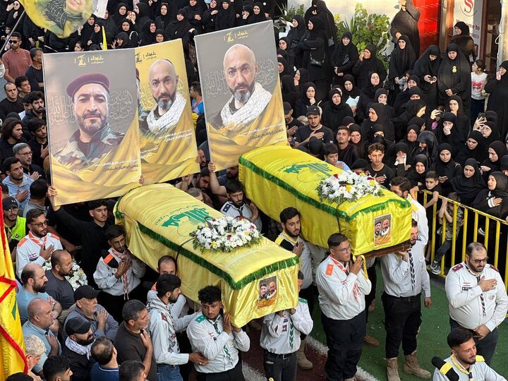 مشاهد من تشييع الشّهيدين الشقيقين حسن وحسين سليمان في بلدة البياض جنوب لبنان